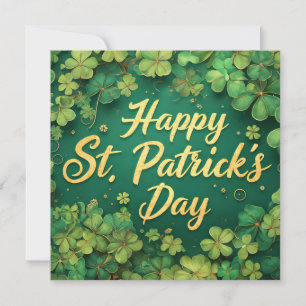 Happy St. Patrick’s Day Clover Design Card