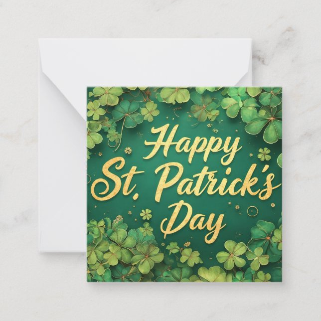 Happy St. Patrick’s Day Clover Design Card (Front)