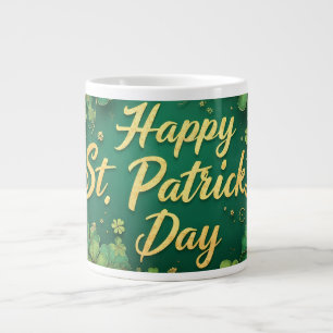 Happy St. Patrick’s Day Clover Design Large Coffee Mug
