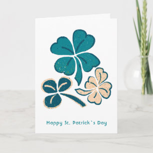 Happy St. Patrick`s day Clover Shamrock Drawing Ca Card