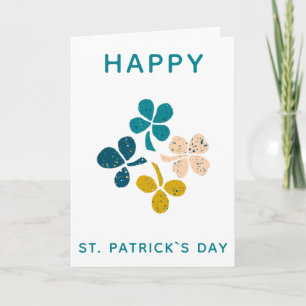 Happy St. Patrick`s day Clover Shamrock Drawing Card