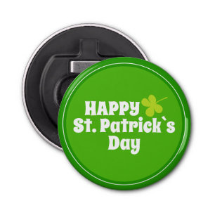 Happy St Patrick`s day Green Lucky Shamrock Bottle Opener