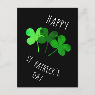 Happy St. Patrick`s day Green Shamrocks Postcard