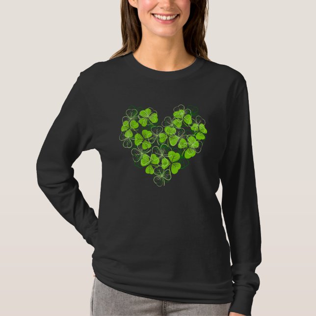 Happy St Patrick S Day Irish Shamrock Heart Shamro T-Shirt (Front)