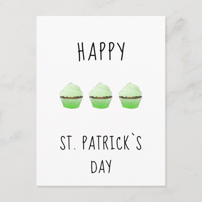 Happy St. Patrick`s day Irland Green Muffins Postcard (Front)