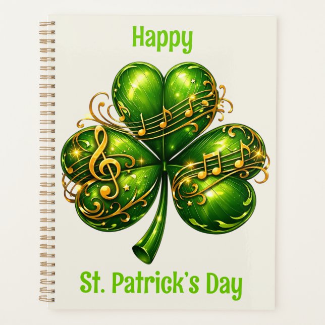 Happy St. Patrick’s Day Shamrock Music Planner (Front)
