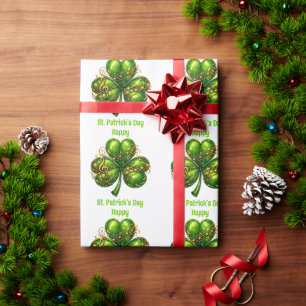 Happy St. Patrick’s Day Shamrock Music Wrapping Paper