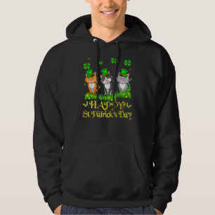 Happy St  Patrick S Day Three Cute Cats Funny 2022 Hoodie