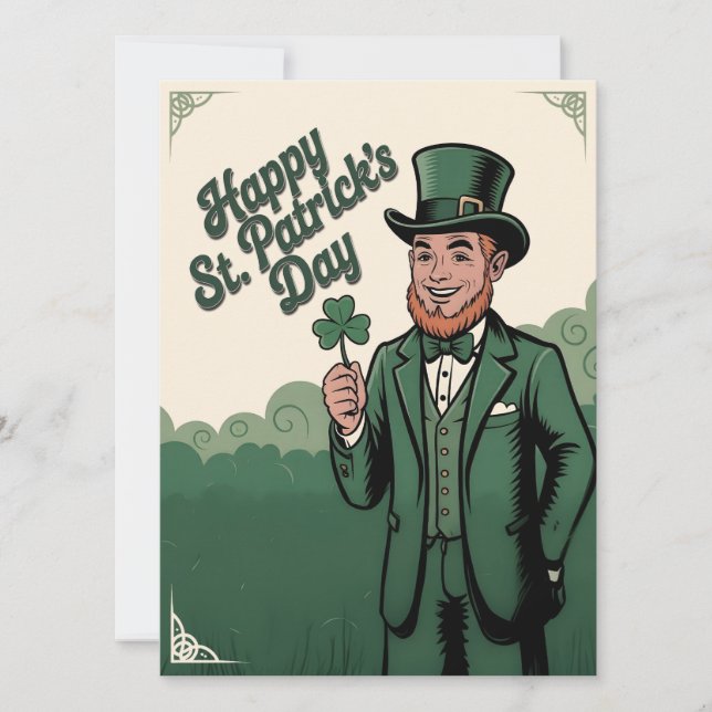 Happy St. Patrick’s Day Vintage Leprechaun (Front)