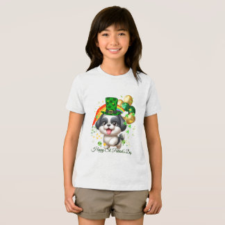 Happy St. Patrick’s Kid’s T-shirt with Back Print Tri-Blend Shirt