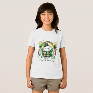 Happy St. Patrick’s Kid’s T-shirt with Back Print Tri-Blend Shirt