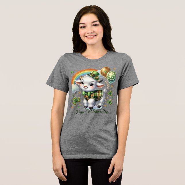 Happy St. Patrick’s Women’s Tri-Blend Shirt (Front Full)