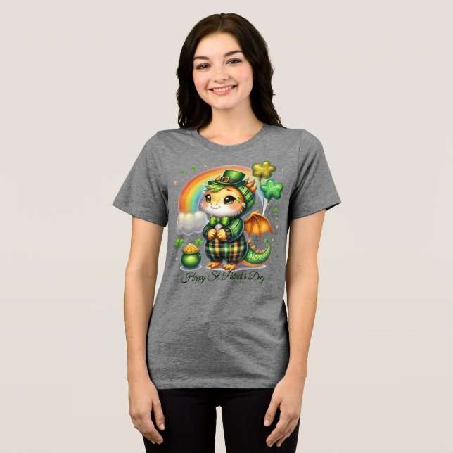 Happy St. Patrick’s Women’s Tri-Blend Shirt (Front Full)
