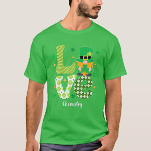 Happy St Patricks Cute Lucky Funny Chemistry Gnome T-Shirt