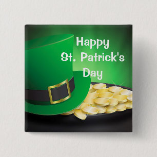 Happy St. Patrick's Day 15 Cm Square Badge