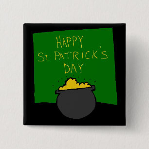 Happy St. Patrick's Day 15 Cm Square Badge
