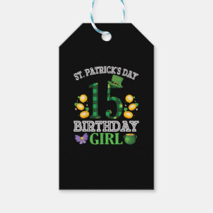 Happy St Patrick's Day 15 Years Old Birthday Lepre Gift Tags