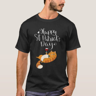 Happy St Patrick's Day 2022 Cute Cat Face Irish Sh T-Shirt