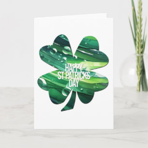 Happy St Patricks Day 4 leaf clover Irish Pride Card