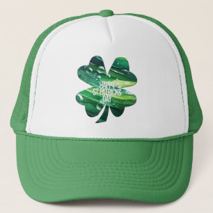 Happy St Patricks Day 4 leaf clover Irish Pride Trucker Hat