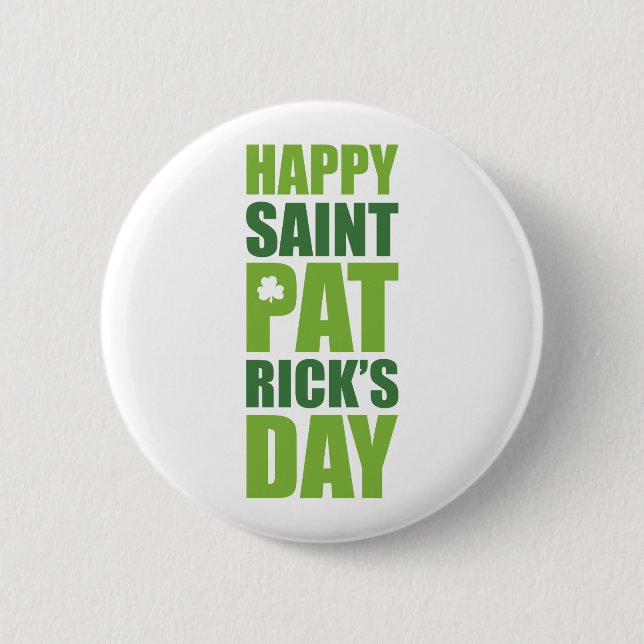 Happy St. Patrick's Day 6 Cm Round Badge (Front)