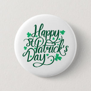 Happy st patricks day 6 cm round badge