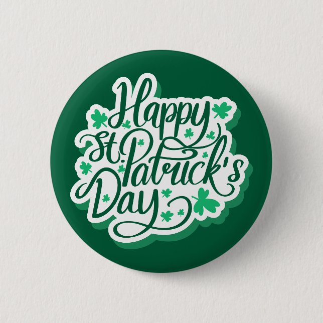 Happy St. Patrick's Day 6 Cm Round Badge (Front)