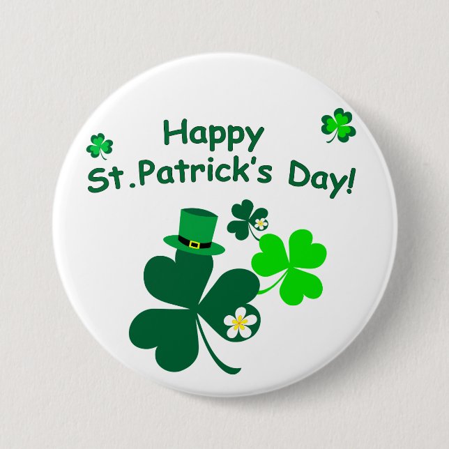 Happy St. Patrick's Day 7.5 Cm Round Badge (Front)