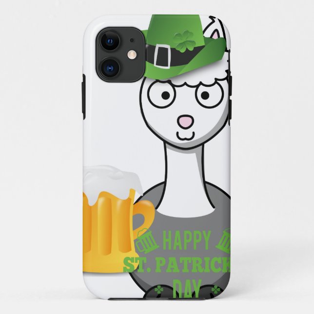 happy st patricks day alpaca Case-Mate iPhone case (Back)