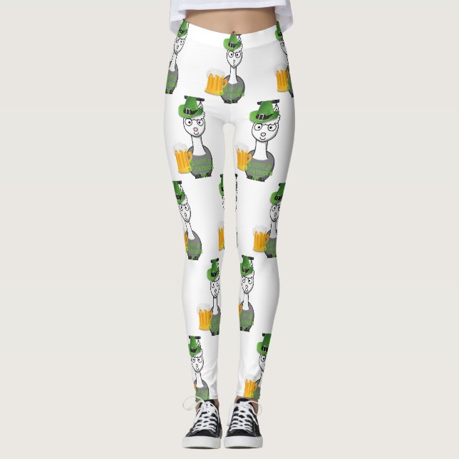 happy st patricks day alpaca leggings (Front)
