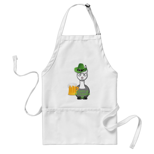 happy st patricks day alpaca standard apron (Front)