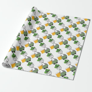 happy st patricks day alpaca wrapping paper