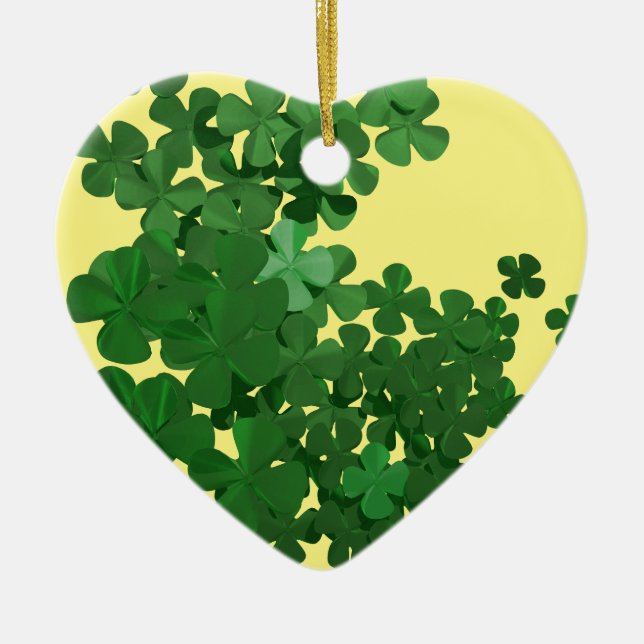 Happy St Patrick's Day and Good Luck Ceramic Tree Decoration (Front)