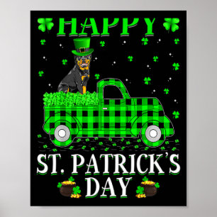 Happy St Patricks Day And Shamrock T Shirt_1  Poster
