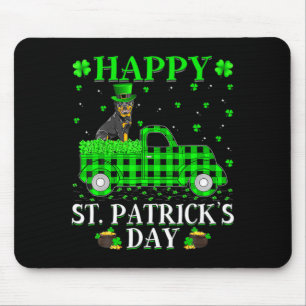 Happy St Patricks Day And Shamrock T Shirt Mouse Pad