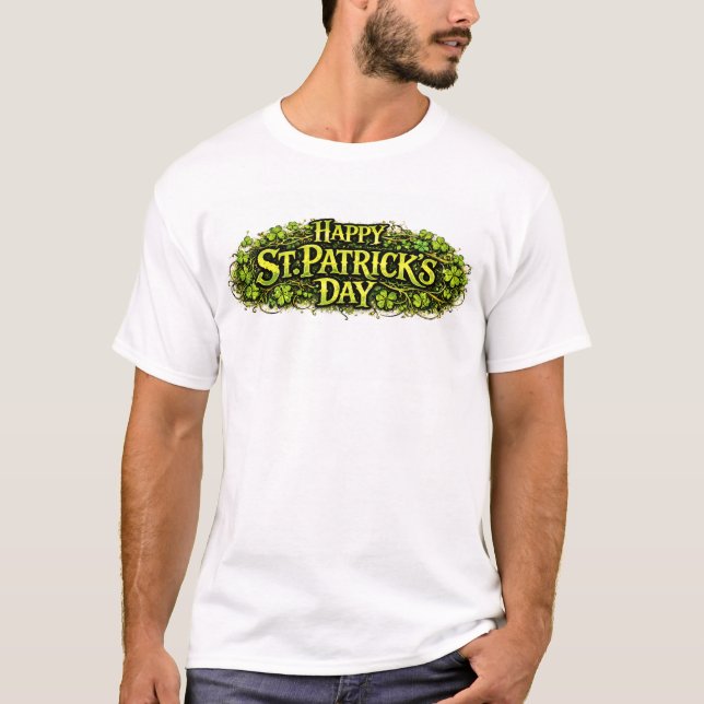 Happy St.Patrick's Day banner T-Shirt (Front)