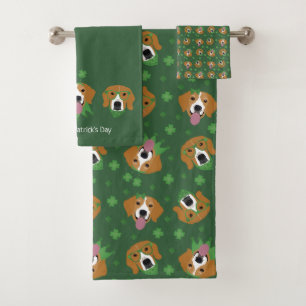 Happy St Patricks Day Beagle Dogs Bath Towel Set