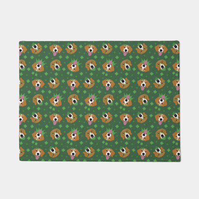 Happy St Patricks Day Beagle Dogs Doormat (Front)