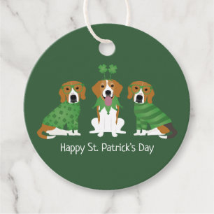 Happy St Patricks Day Beagle Dogs Favour Tags