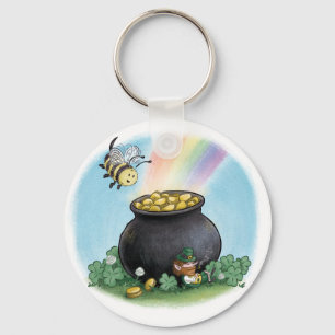Happy St. Patrick's Day Bee Key Ring