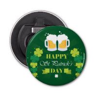 Happy St. Patricks Day Beer and Clovers