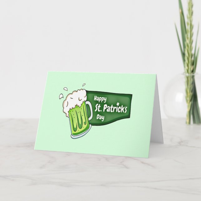Happy St. Patricks Day Beer Card (Front)