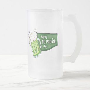 Happy St. Patricks Day Beer Frosted Glass Beer Mug