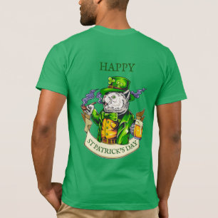 Happy St. Patrick's Day Beer Irish Cat Funny  T-Shirt