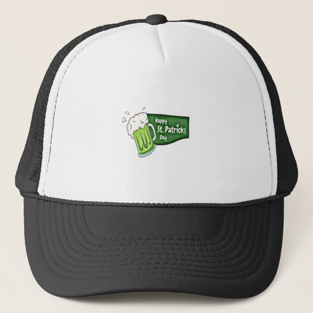 Happy St. Patricks Day Beer Trucker Hat (Front)