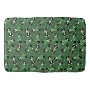 Happy St Patricks Day Bernese Mountain Dogs Bath Mat