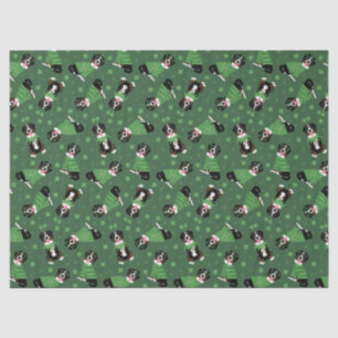 Happy St Patricks Day Bernese Mountain Dogs Tissue Paper