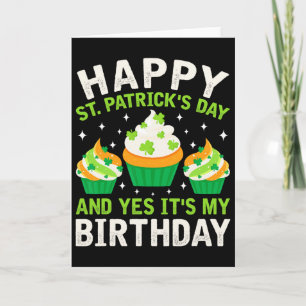 Happy St Patricks Day Birthday Saint Paddys Women Card