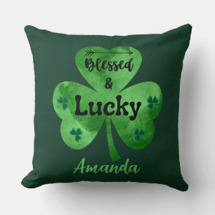 Happy St. Patrick's Day  Blessed and Lucky Cushion