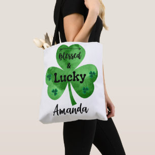 Happy St. Patrick's Day  Blessed and Lucky Tote Bag